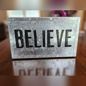 Metal Box 'Believe' Wall Decor